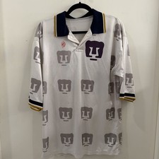 Camiseta Pumas UNAM Estampada Completa “Onze Cracks” Blanco Azul Fútbol Talla (“L”?)