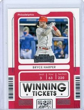 2021 Panini Contenders Bryce Harper Philadelphia Phillies Winning Tickets Insert
