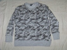 Women's Eddie Bauer Gray Camo Pullover Sweatshirt with Front Side Pockets - M