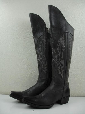 Womens 9 B M Ariat Murrieta Gray Leather Knee High Western Boots Side Zip Riding