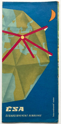 Original Vintage Reiseprospekt CZECHOSLOVAK AIRLINES - ROUTEN - KARTEN - 1963