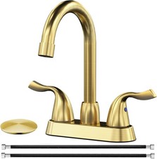Widespread Bathroom Sink Faucet 2 Handle Basin Faucet Mixer Taps Gold/Blcak