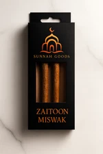 Sunnah Goods Zaitoon Miswak Box – 2 Olive Tree Miswaks + Holder