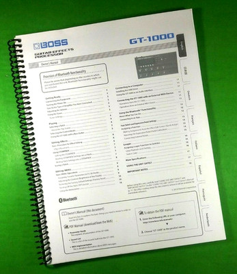Owners Manual for BOSS GT-1000 Guitar Effects Processor 18 Pages W/Clear Covers!