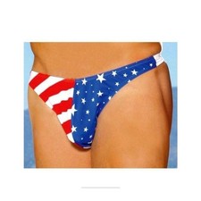 Elegant  moments men's stars stripes thong
