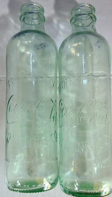 Coca Cola Green Glass Bottles (2)  9.3 Oz. 2007