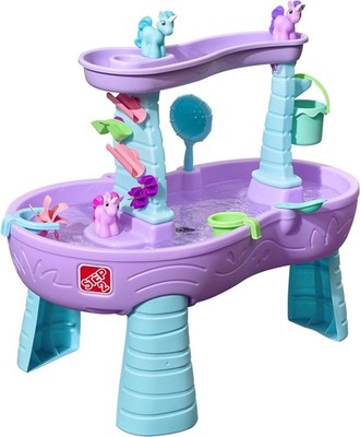 Step2 Rain Showers Unicorns Water Table, Kids Sensory Playset, 13 Accessories,