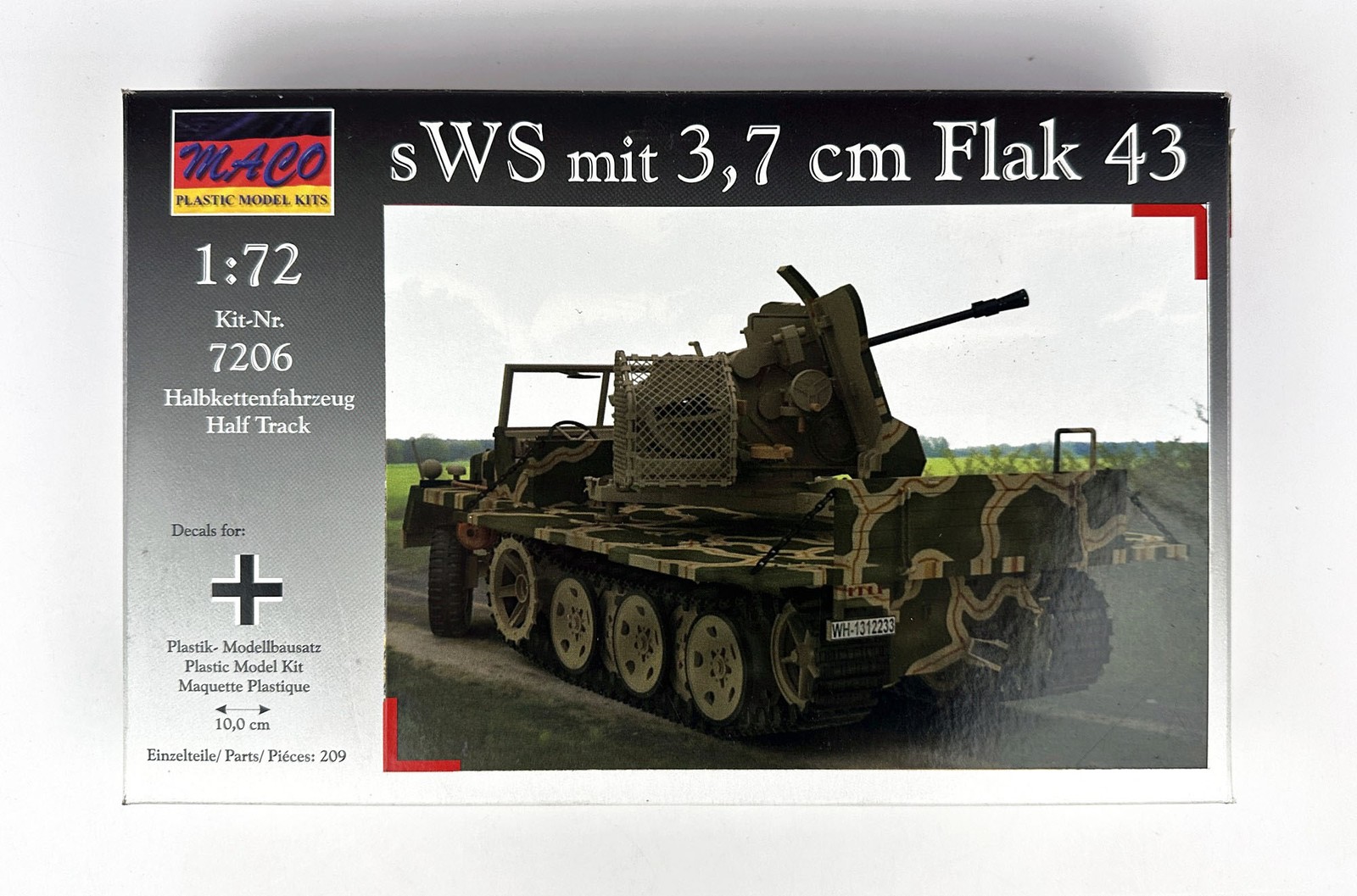 Maco 7206 sWS with 3.7cm Flak 43 Half Track 1/72 Scale Plastic Model Kit