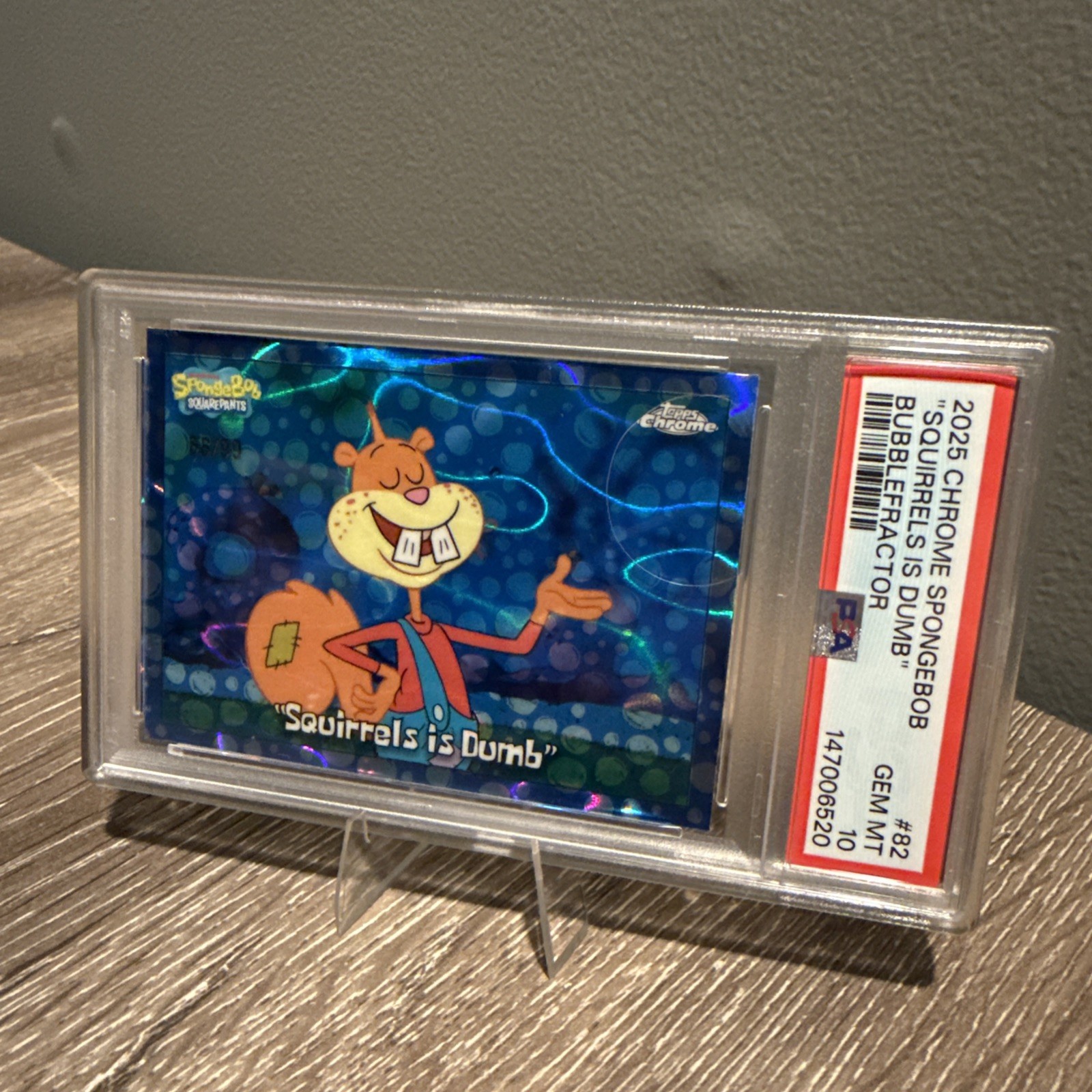 2025 Topps Chrome SpongeBob Squirrels Is Dumb Bubblefractor /99 PSA Gem Mint 10 view 2