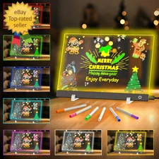 7-Color LED Drawing Board for Kids, 13.8"X9.8" Acrylic DIY Drawing Pad for Kids,