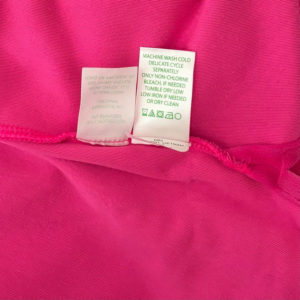 LILLY PULITZER August Velour Pullover Pink Palms Solid Polo Collar ...