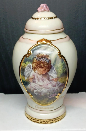 Cinnamon Spice Jar - A Touch of Heaven -4 1/4" Tall Bradford Heirloom Porcelain  - Picture 1 of 6