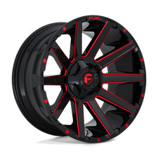 22x12 D643 Fuel Contra Gloss Black Red Wheels 6x1356x5.5 -43mm Set Of 4