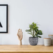 Artificial Potted Plant, Real Touch Artificial Oak Leaves Waterproof Fake Pla...