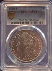 1890-S Morgan Silver Dollar PCGS Gold Shield AU58 Bright with Nice Luster