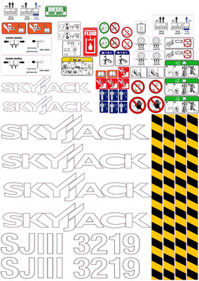 Skyjack SJIII 3219 Scissor Lift Decal Kit / 3M VINYL