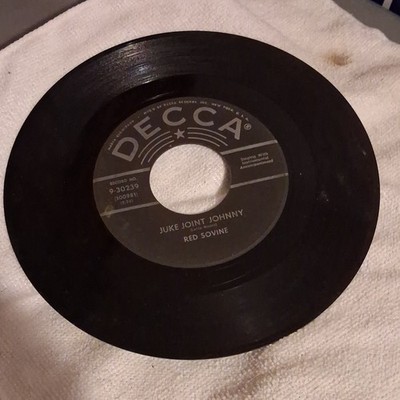 Decca Red Sovine Juke Joint Johnny/No Thanks Bartender 7'' 45 RPM Single 9-30239