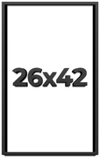 26x42 Shadow Box Frame Black | 1 inches Deep Real Wood Contemporary Shadowbox Di