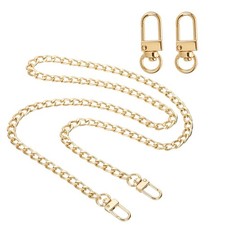 35.4" Flat Purse Chain Strap, Lobster Swivel Trigger Clips Style1, Gold