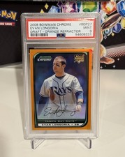 2008 Bowman Chrome Evan Longoria Orange Refractor Rookie RC Rays /25 POP 1