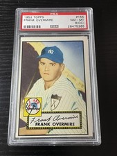 1952 Topps Baseball #155 Frank Overmire PSA 8(OC) NM-MT Graded