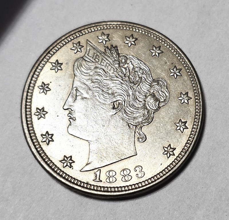 1883 Liberty Nickel, No Cents Variety - Beautiful UNC Coin with Luster
