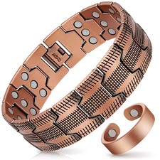 Copper Magnetic Bracelet for Men, Pure 9.06 inches,