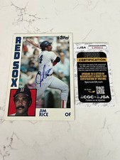 1984 TOPPS JUMBO 5 X 7 JIM RICE AUTOGRAPH BOSTON RED SOX JSA