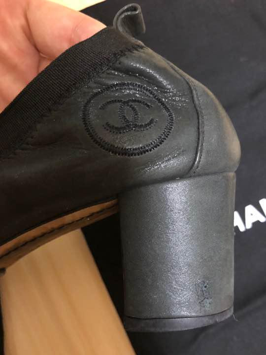 Chanel Pumps Shoes Coco Mark Rubber Charcoal Size 35 US About5 Women thumbnail 2