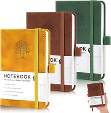 A6 Notizbuch Set 3 Stück Liniert 192 Seiten Leder Cover für Schule Büro Reisen