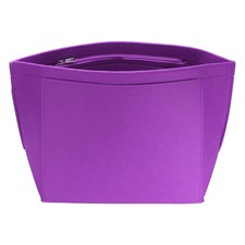 Purse Organizer Insert, Large Felt Handbag Organizer with Zipper, Purple