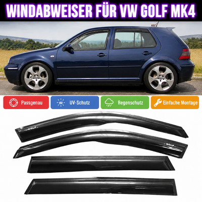 Alltagstaugliche Fensterschutzdeflektoren Für VW Golf MK4 für alle Jahreszeiten