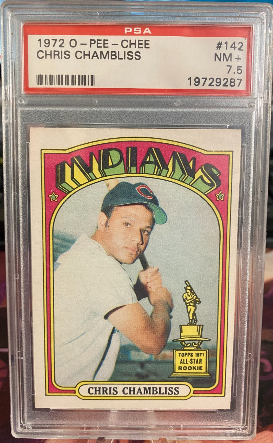 1972 O-PEE-CHEE, CHRIS CHAMBLISS #142 PSA NM+ 7.5