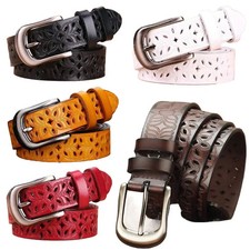 Faux Leather Belt Hollow Pin Buckle 2.8cm Women's Casual Jeans Waist Belts