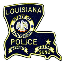 LOUISIANA – POLICE - LA Sheriff Police Patch – STATE SHAPE – STATE SEAL PELICAN 