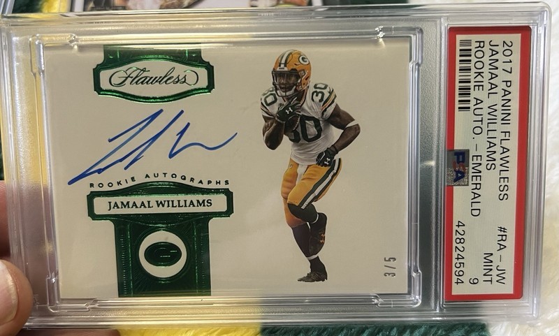 2017 Flawless Emerald Auto /5 Jamaal Williams Psa 9 Pop 1
