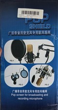 Microphone Pop Filter Acoustic Shield Black Adjustable Clamp Goose Neck Mount