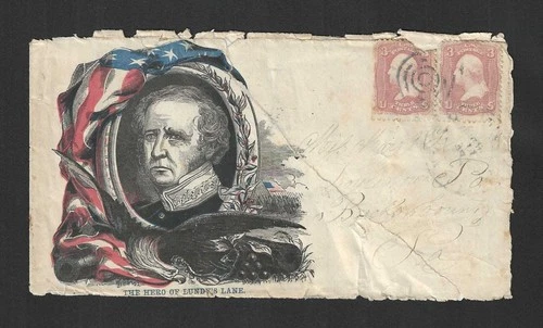 c1860's Civil War Patriotic Cover - General Scott - Doylestown, Bucks County, PA