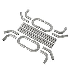 Universal Exhaust Pipe Kit Mandrel Bend Straight U Bend 16 Gauge 8pcs
