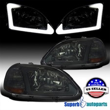 Fits 1996-1998 Honda Civic 24dr Smoke Headlights Led Tube Bar Lamps Leftright Fits 1996-1998 Honda Civic 24dr Smoke Headlights Led Tube Bar Lamps Leftright