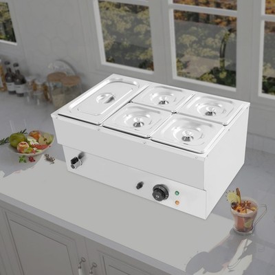 Food Warmer, 5-Pan Steam Table, 5-Pan Electric Food Warmer 30-110 /86-230 