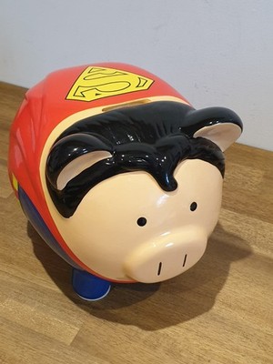 DC Super Man Schwein Sparschwein Spardose F.A.B Starpoint Keramik mit Stopfen