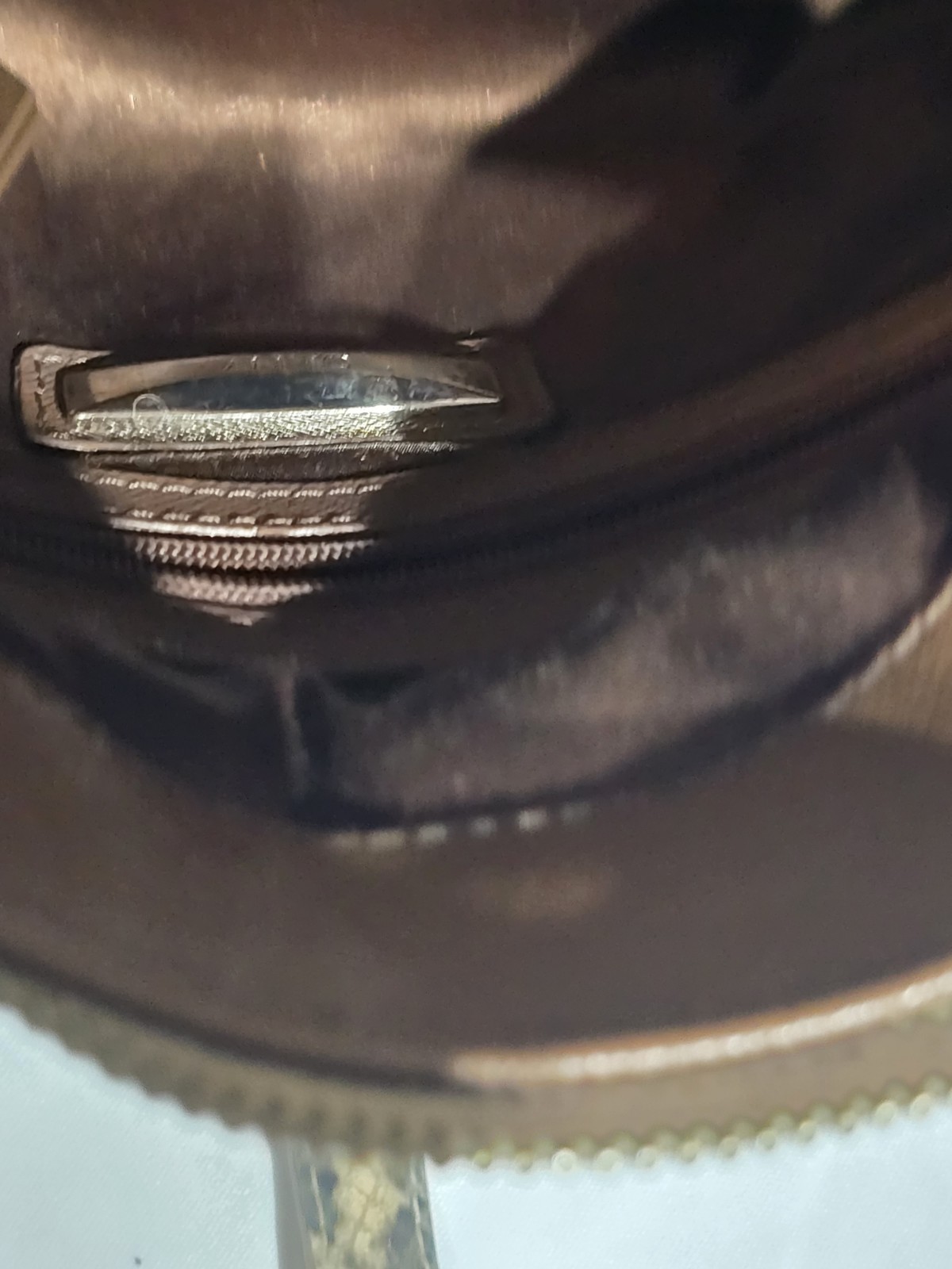 Dkny Leather Python Print Pouch Handbag Zip Top I… - image 12