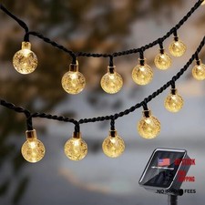 Solar String Lights Outdoor Waterproof IP65 9.3 Feet Patio Lights Warm White