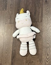 LIVING TEXTILES KENZIE THE UNICORN PINK WHITE STUFFED ANIMAL PLUSH TOY RATTLE