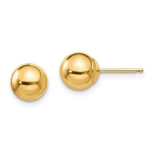 14k Yellow Gold Madi K Polished 7mm Ball Post Earrings