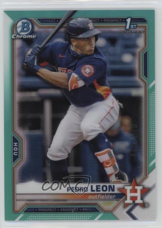 2021 Bowman Chrome Prospects Aqua Refractor 60/125 Pedro Leon #BCP-189 0e3u