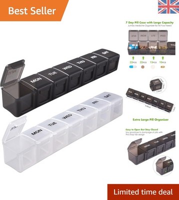 Ultimate Jumbo Pillen Organizer - 2 Stück Wochenkiste für Vitamine & Nahrungsergänzungsmittel