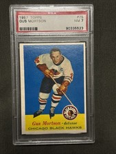 1957 Topps Gus Mortson #25 PSA 7 NM Chicago Black Hawks Vintage Hockey