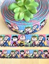 7/8  1.5" 1 YD Peanuts Grosgrain Ribbon Charlie Brown Snoopy Peppermint Patty